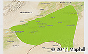 Physical Panoramic Map of Rahim Yar Khan, satellite outside