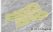 Satellite 3D Map of Sahiwal, desaturated