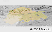 Satellite Panoramic Map of Sargodha, desaturated