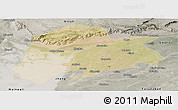 Satellite Panoramic Map of Sargodha, semi-desaturated