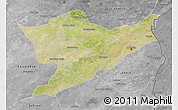 Satellite 3D Map of Sheikhupura, desaturated