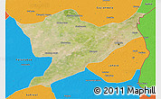 Satellite 3D Map of Sheikhupura, political outside