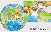 Physical Location Map of Sialkot, highlighted country, highlighted parent region, within the entire country