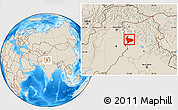 Shaded Relief Location Map of Sialkot