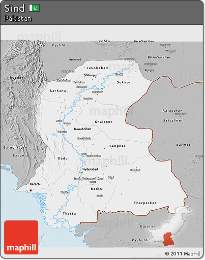 Gray 3D Map of Sind