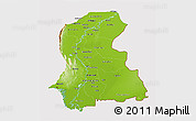 Physical 3D Map of Sind, cropped outside