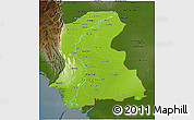 Physical 3D Map of Sind, darken