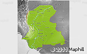 Physical 3D Map of Sind, desaturated