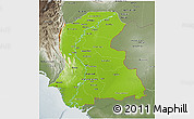 Physical 3D Map of Sind, semi-desaturated