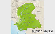 Physical 3D Map of Sind, shaded relief outside