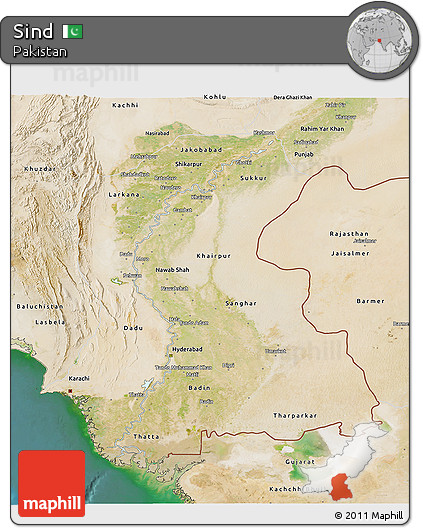 Satellite 3D Map of Sind