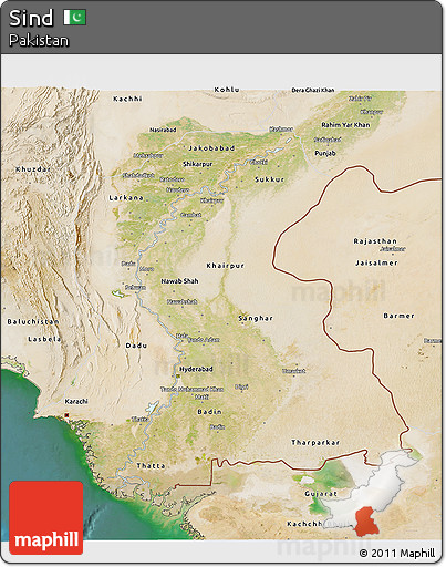Satellite 3D Map of Sind