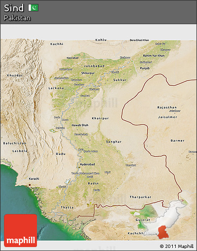 Satellite 3D Map of Sind