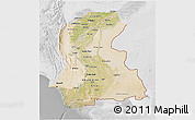 Satellite 3D Map of Sind, lighten, desaturated