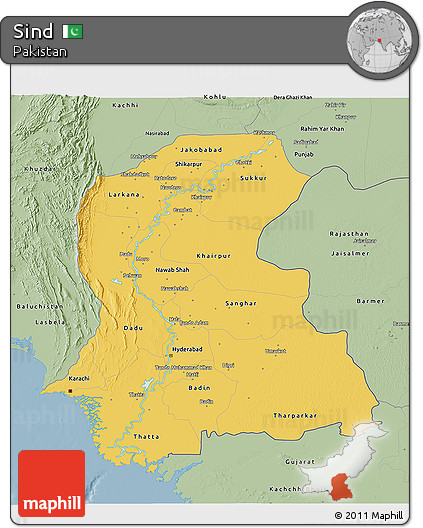 Savanna Style 3D Map of Sind