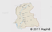 Shaded Relief 3D Map of Sind, cropped outside