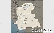 Shaded Relief 3D Map of Sind, darken