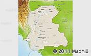 Shaded Relief 3D Map of Sind, physical outside
