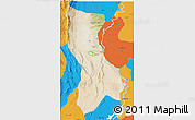 Satellite 3D Map of Dadu, political outside