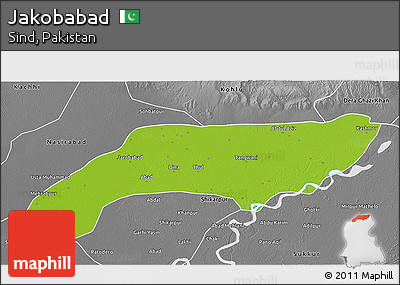 Physical 3D Map of Jakobabad, desaturated