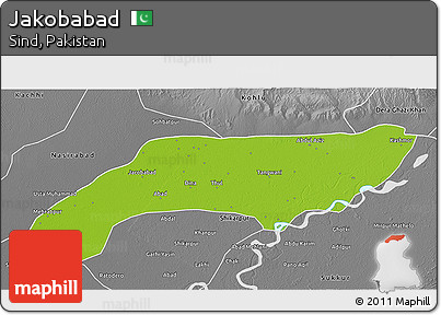 Physical 3D Map of Jakobabad, desaturated