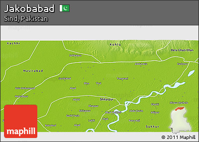 Physical 3D Map of Jakobabad