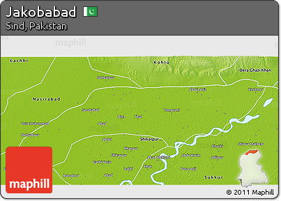Physical 3D Map of Jakobabad