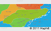 Physical 3D Map of Jakobabad, political outside