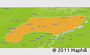 Political 3D Map of Jakobabad, physical outside