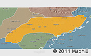 Political 3D Map of Jakobabad, semi-desaturated