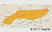 Political 3D Map of Jakobabad, shaded relief outside