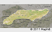 Satellite 3D Map of Jakobabad, darken, semi-desaturated