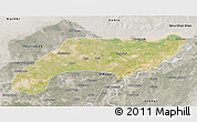 Satellite 3D Map of Jakobabad, semi-desaturated