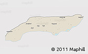 Shaded Relief 3D Map of Jakobabad, single color outside