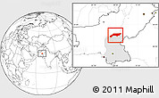 Blank Location Map of Jakobabad, highlighted parent region