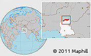 Gray Location Map of Jakobabad, highlighted parent region