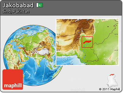 Physical Location Map of Jakobabad