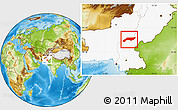 Physical Location Map of Jakobabad, highlighted country