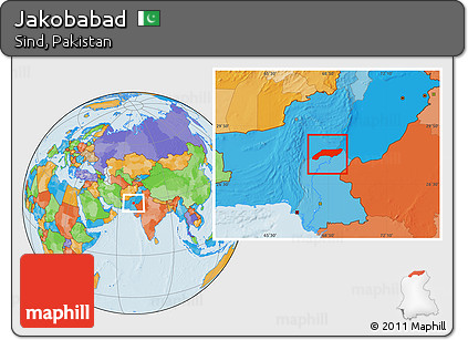 Political Location Map of Jakobabad