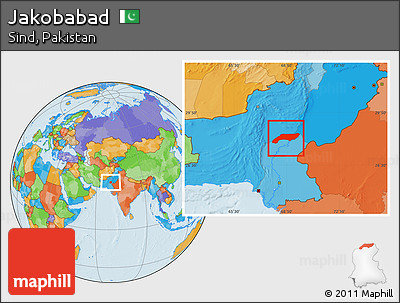 Political Location Map of Jakobabad