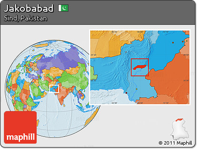 Political Location Map of Jakobabad