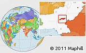 Political Location Map of Jakobabad, highlighted country
