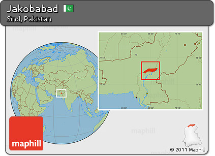 Savanna Style Location Map of Jakobabad