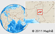 Shaded Relief Location Map of Jakobabad