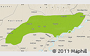 Physical Map of Jakobabad, shaded relief outside