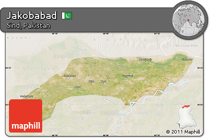 Satellite Map of Jakobabad, lighten