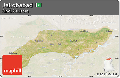 Satellite Map of Jakobabad, lighten