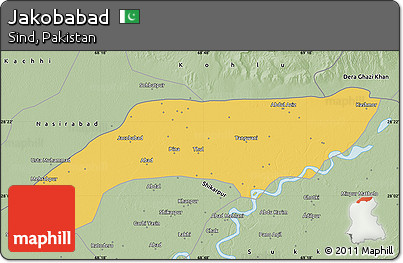 Savanna Style Map of Jakobabad