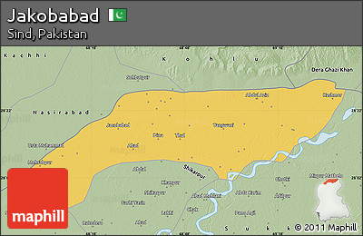 Savanna Style Map of Jakobabad