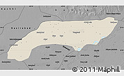 Shaded Relief Map of Jakobabad, darken, desaturated